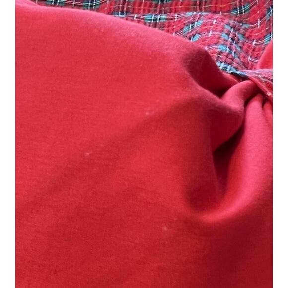 Vintage 80s Youngland Red Plaid Seersucker Dress Bows Lace Collar Size 8 USA - Picture 12 of 12
